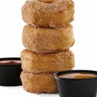 Cinnamon Sugar Doh! Ring® Shorty · Four cinnamon and sugar croissant donut rings served with caramel and fudge..
