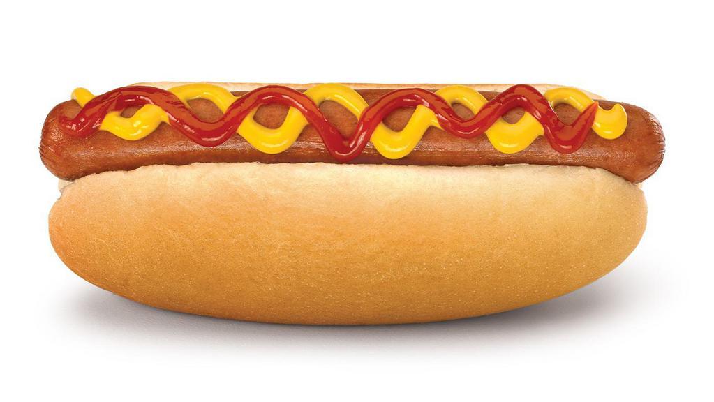 Hot Dog · Our all beef Hot Dog served plain on a bun. (310 cal.)