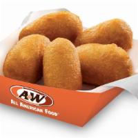 Corn Dog Nuggets® · Mini hot dogs battered in sweet cornmeal and fried.