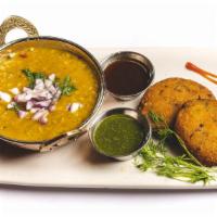 Gujarati Ragada Patties · Vegan. A yummy traditional dish of potato cutlets; loaded with green peas curry; laced with ...