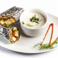 Spicy Paneer Wrap · Indian Cottage Cheese Wrapped In Plain Paratha Or Spinach Paratha Served With Chaas Or Soda