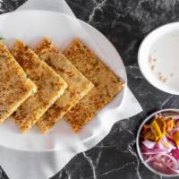 Gobi Paratha · Vegan. Pan-fried Whole-Wheat Bread, Stuffed with Minced Cauliflower mixed with Special Spices.