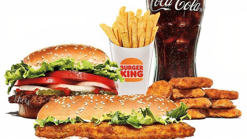 Build Your Own Meal Craver · Choice of Entrée (Whopper, OCS), Snack (8pc Nuggets, 9pc Chicken Fries), Small Side, Small Drink