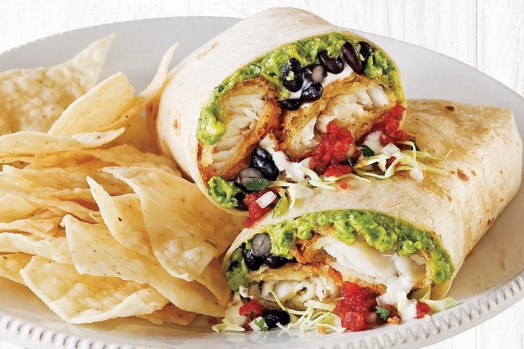 Signature BeerBattered Fish Burrito via Rubio's Coastal Grill