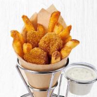 Kid’S Dippers - Crispy Chicken Bites And Fries  · Four, all natural crispy chicken bites and seasoned French Fries.  Choice of ranch or ketchu...