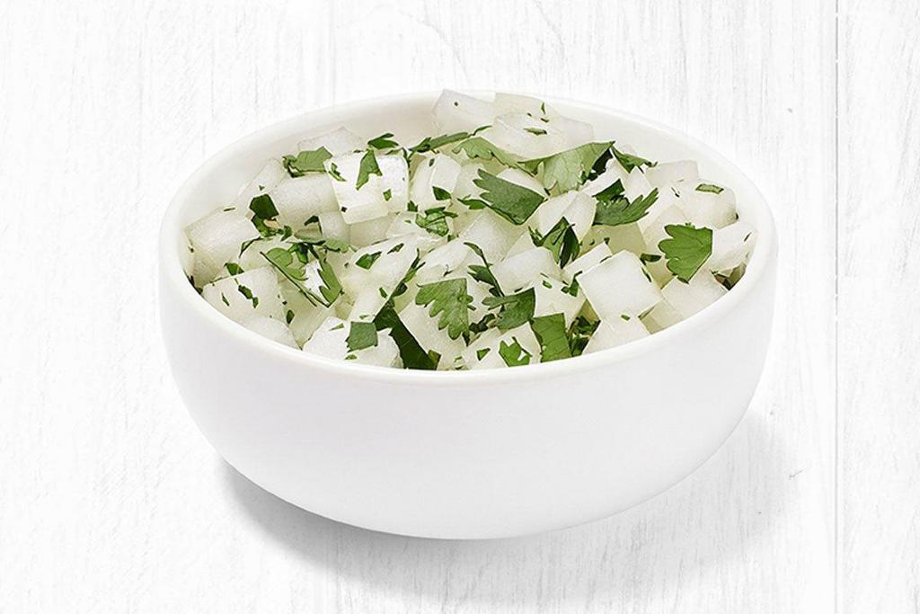 Cilantro/Onion · Enjoy a free side of our cilantro/onion mix. (1oz)