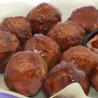 Meatballs · 10 ct. sauced in  your choice of BBQ, Honey Hot or BBQ-Buffalo