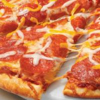 Pepperoni - Baking Required · Our Original Crust topped with Traditional Red Sauce, Whole-Milk Mozzarella, Mild Cheddar, a...