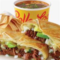 Stuffed Birria Quesadilla Box · Filled with our tender shredded beef birria, melted cheese, fresh avocado, chopped onions an...