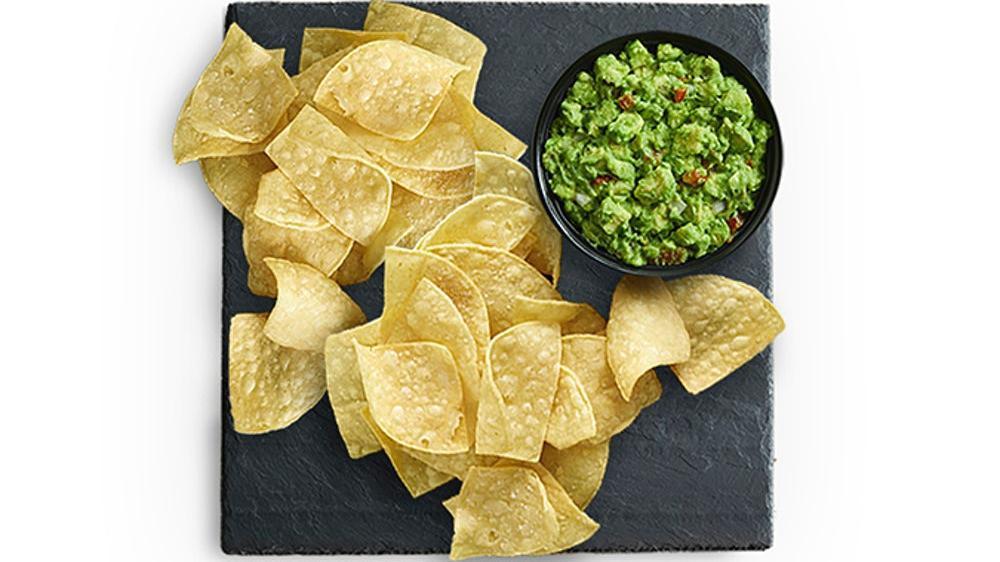 Chips & Guacamole Large · White corn tortilla chips, hand salted and made fresh daily. Served with freshly, hand-made guacamole.
