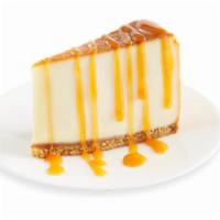 Cheesecake Slice · NEW YORK STYLE CHEESECAKE WITH CARAMEL SAUCE