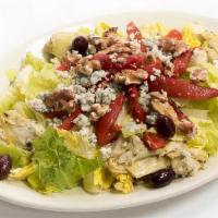 CAESAR’S FANTASY SALAD · Caesar salad, kalamata olives, artichoke hearts, roasted red bell peppers, gorgonzola & roas...