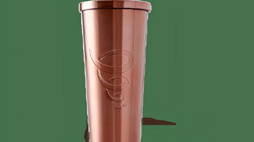 Holiday Tumbler - Rose Gold · limited edition 28oz stainless steel metallic tumbler in rose gold, includes matching straw, double wall insulation.