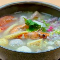 H4. House Special Lamb Pot酸菜羊肉鍋  · Spicy. Chef recommendation. Lamb, quail egg, fish ball, meatball, shrimp, kamaboko, imitatio...