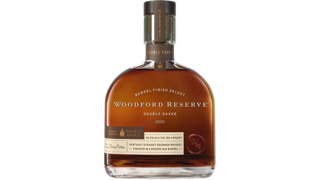 Woodford Reserve Double Oaked (750 ml) · An innovative approach to twice-barreled bourbon creates the rich and colorful flavor of Woodford Reserve Double Oaked. Uniquely matured in separate, charred oak barrels – the second barrel deeply toasted before a light charring – extracts additional soft, sweet oak character.