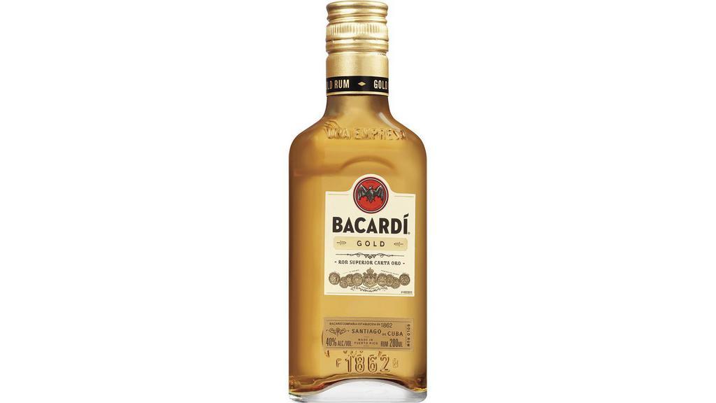 Bacardi Gold (200 Ml) · The Maestros de Ron BACARDÍ craft BACARDÍ Gold’s rich flavors and golden complexion in toasted oak barrels. The secret behind its unique mellow character? A blend of charcoals known only to them.