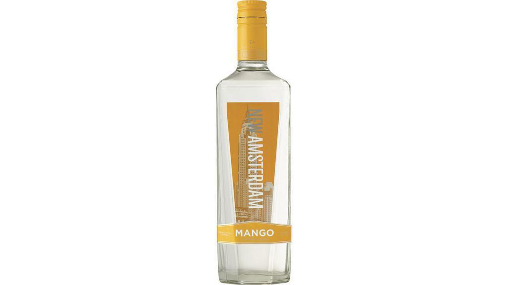 New Amsterdam Mango Vodka (750 ml) · New Amsterdam Mango offers the taste of a fresh, juicy mango with layers of tropical fruit. Aromas of papaya and passion fruit create a crisp and refreshing finish.