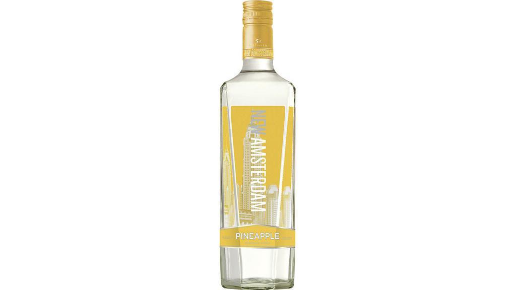 New Amsterdam Pineapple Vodka (750 Ml) · New Amsterdam Pineapple has bright, refreshing aromas of pineapple and tropical fruit. Flavors of juicy, freshly cut pineapple and coconut cleanse the palate and offer a crisp, refreshing finish.