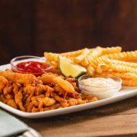 Clam Strips & Fries · Deep fried clams served with a side of tartar sauce, cocktail sauce & french fries. High sou...