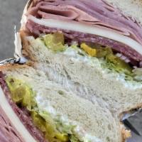 Italian Sub Sandwich · Salami, ham, mortadella, provolone, oil and vinegar.