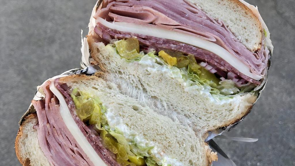 Italian Sub Sandwich · Salami, ham, mortadella, provolone, oil and vinegar.