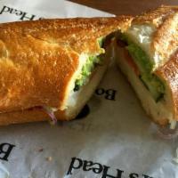 Veggie Lovers Sandwich · Choice of 2 melted cheeses, bell peppers, olives, cucumber and avocado on dutch.