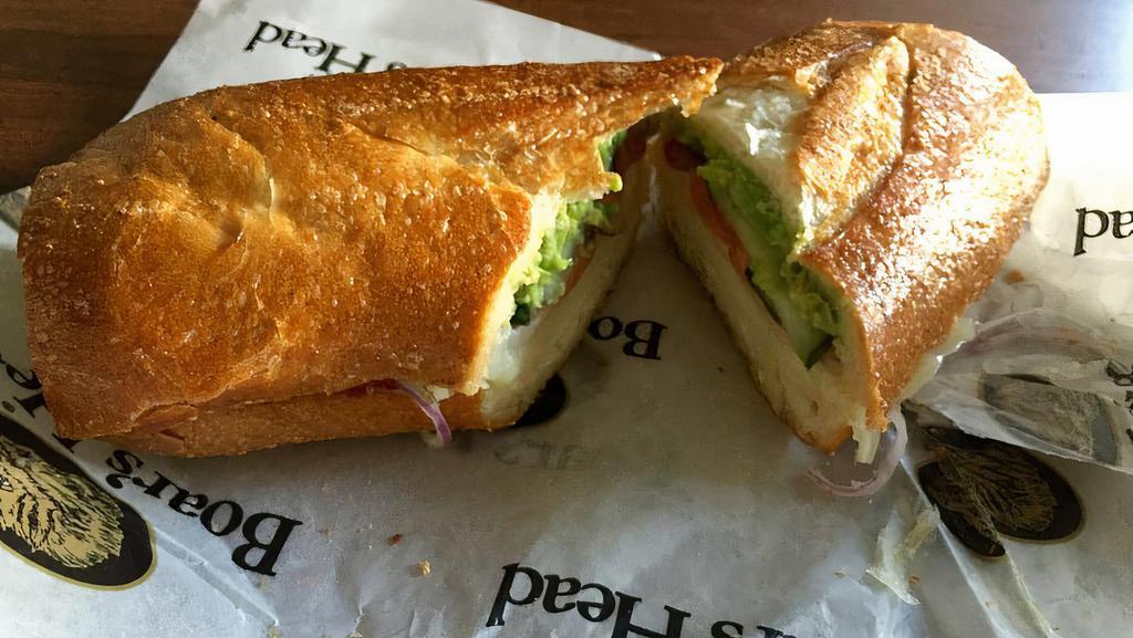 Veggie Lovers Sandwich · Choice of 2 melted cheeses, bell peppers, olives, cucumber and avocado on dutch.