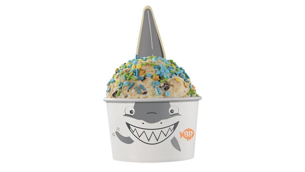 Shark · One scoop of your favorite flavor in a specialty cup, topped with a chocolate fin and sea of sprinkles.