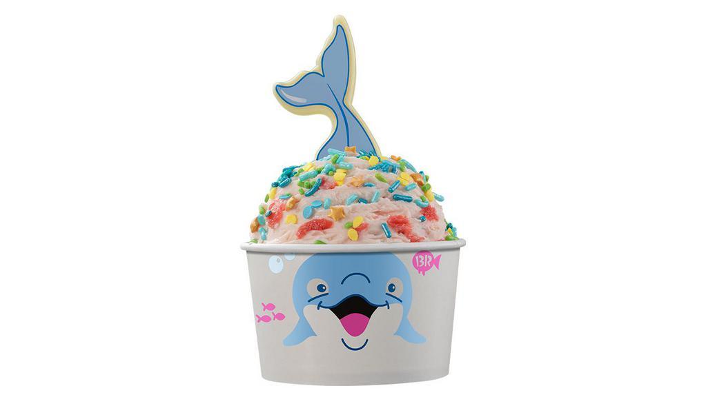 Dolphin · One scoop of your favorite flavor in a specialty cup, topped with a chocolate tail and sea of sprinkles.