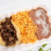 Kid’s Taco Plate · One Taco served with Rice & Beans