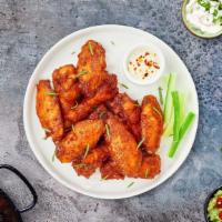 A Fry For Help · Fresh chicken wings with your flavor of choice and seasoned with homemade blue cheese dressi...