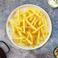 Cheesanium Fries · Idaho potato fries cooked until golden brown and garnished with salt and melted cheddar chee...