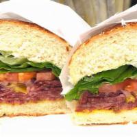 Corned Beef Sandwich · LGM cured brisket thin sliced.
