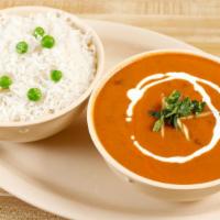 Dal Makhani · Mixed lentil cook in a tomato sauce flavored with Indian spices.