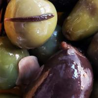 Amy's Olives  (16 oz) · Castelveltrano, Luques, Picholines With Oranges,Lemon, Rosemary, Garlic, Extra Virgin Olive ...