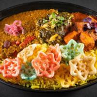 Punjabi By Nature Bowl (V, GF) by Curry Up Now · By Curry Up Now. Saag paneer and tikka masala with rice, homestyle daal lentils, and choice ...