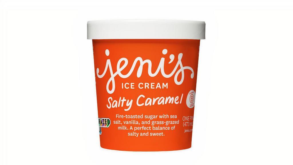 Salty Caramel (GF) by Jeni's Splendid Ice Creams · By Jeni's Splendid Ice Creams. Fire-toasted sugar with sea salt, vanilla, and grass-grazed milk. A perfect balance of salty and sweet. Contains dairy. We cannot make substitutions.