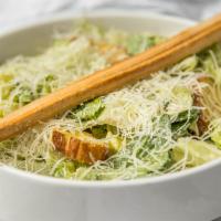 Caesar (Shared/Entree) · Romaine lettuce tossed with Zachary’s Caesar dressing, croutons, and aged parmesan.