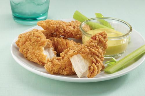 Chicken Tenders · Chicken breast with rib meat, tossed in flour and spices for a crunchy breading. 1/4 lb price (1/2 lb and 1 lb options available)