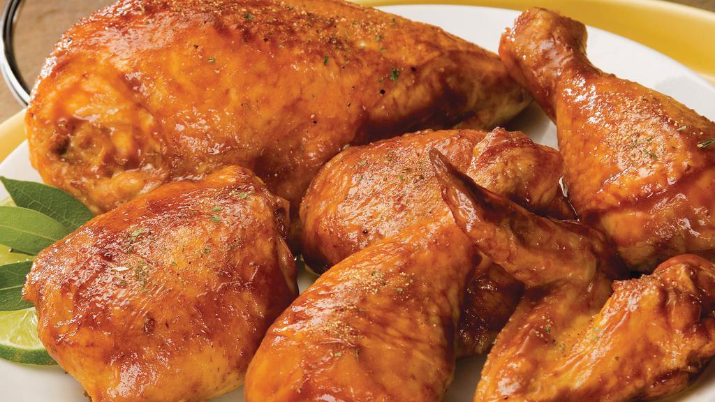 Baked Chicken (8 Pieces) · Juicy and flavorful baked chicken pieces.