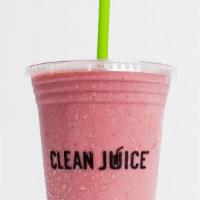 The So Basic One 24 Oz · Organic Almond Milk, Organic Frozen Banana, Organic Frozen Strawberries, Organic Almond Butt...