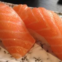 Sake Nigiri Sushi · Salmon. Two pieces.