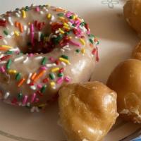 Old Fashioned Donut · Choices are glaze, plain, chocolate, or maple