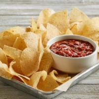 Chips And Fire-Roasted Salsa · Fire-roasted salsa | crispy corn tortilla chips