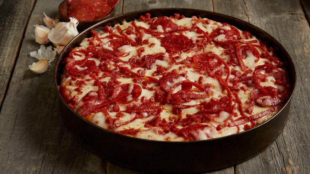 Pepperoni Extreme Pizza - Large · Pepperoni sliced, diced + julienned | BJ’s signature five cheese blend