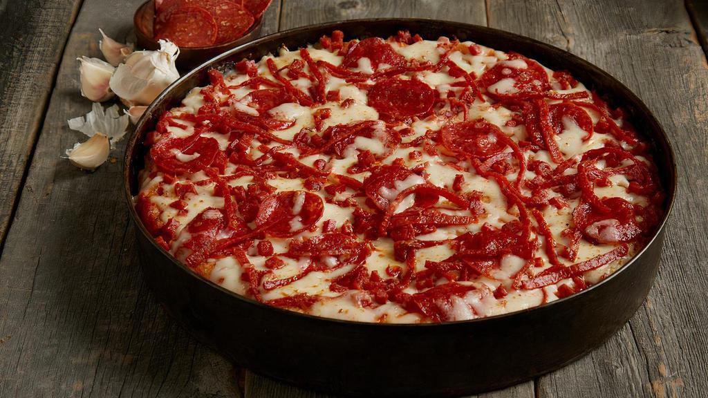 Pepperoni Extreme Pizza - Shareable · Pepperoni sliced, diced + julienned | BJ’s signature five cheese blend