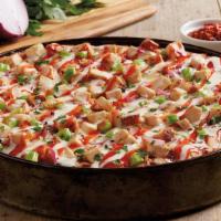 Buffalo Chicken Pizza - Shareable · Grilled chicken | spicy buffalo BBQ sauce | celery | red onions | a drizzle of ranch + Hot a...