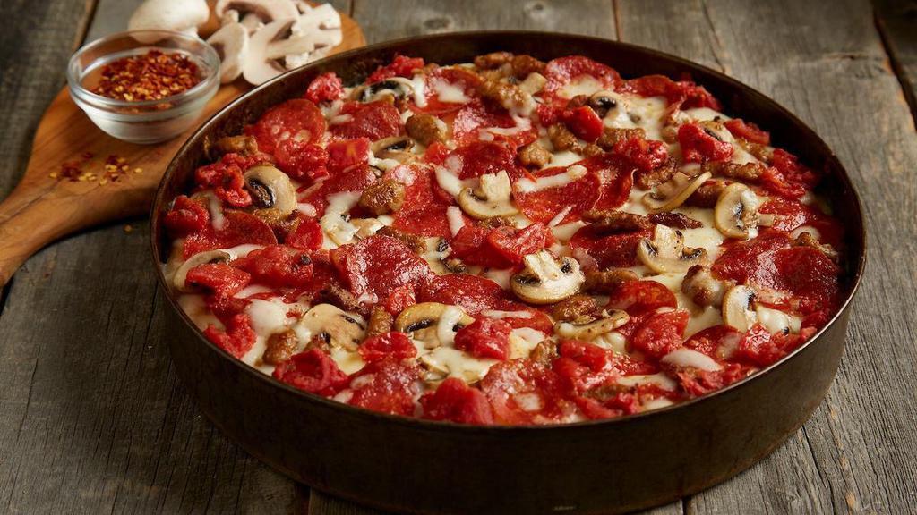 Bj'S Classic Combo Pizza - Mini · Pepperoni | italian sausage | mushrooms | seasoned tomatoes