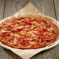 Gluten-Free Pepperoni Extreme · Pepperoni sliced, diced + julienned | BJ’s signature five cheese blend  | crisp, herb-infuse...