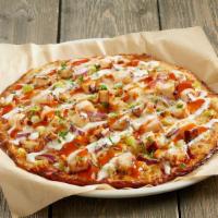 Gluten-Free Buffalo Chicken · Grilled chicken | spicy buffalo BBQ sauce | celery | red onions | a drizzle of ranch + spicy...